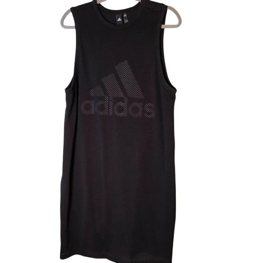 Adidas black sleeveless casual dress. Size L.